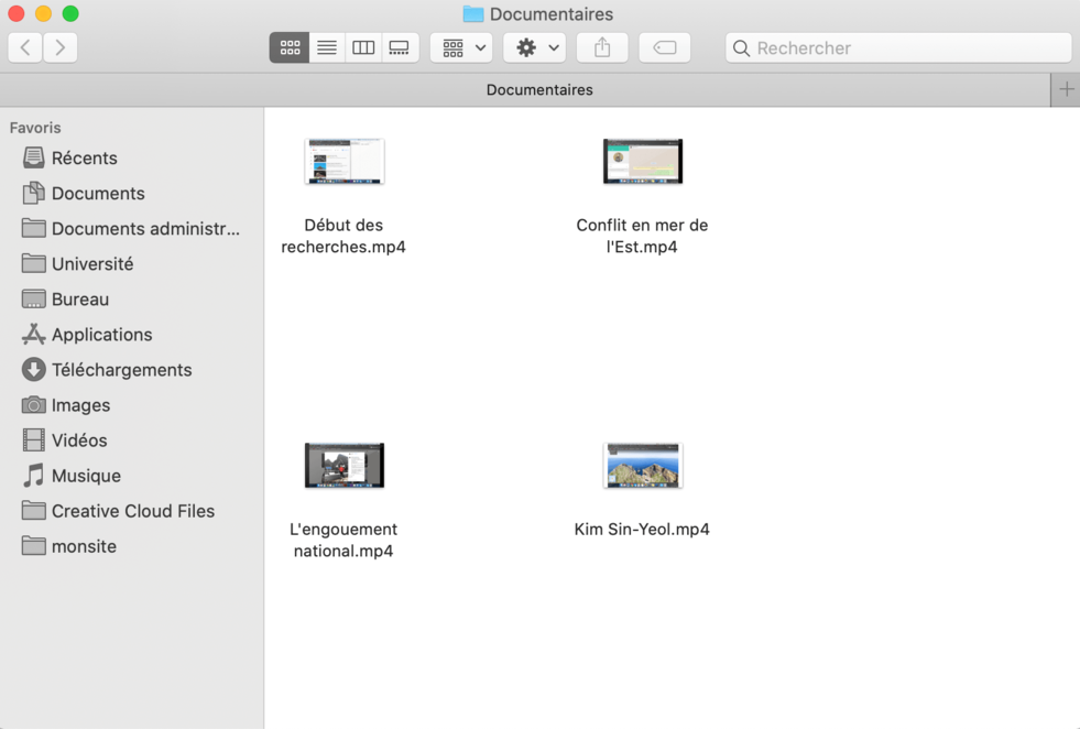 Dossier documentaires ouvert